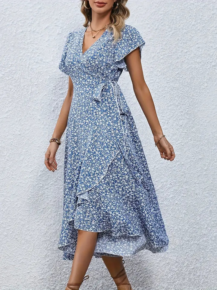 EILEEN | ELEGANT WRAP TUMMY-COVERAGE DRESS