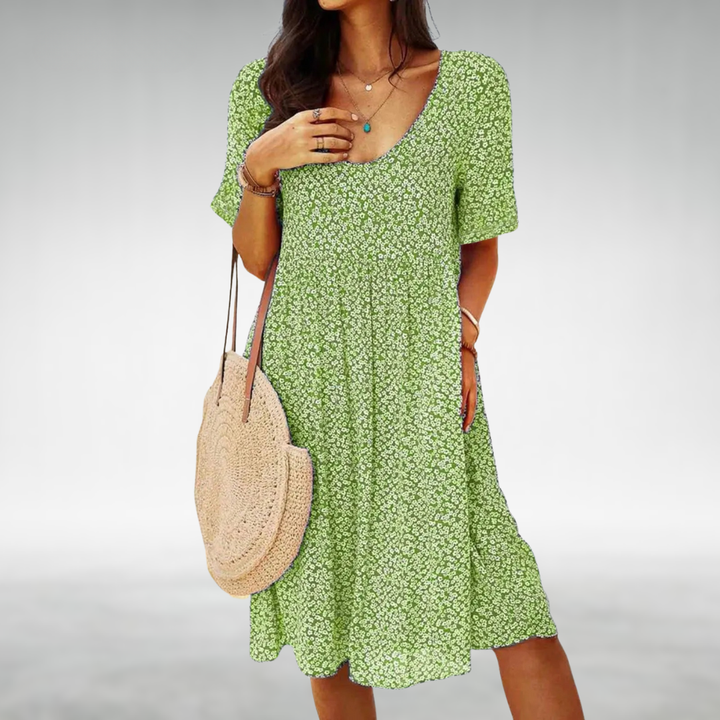 ARACELI | ELEGANT TUMMY-COVERAGE DESIGNER DRESS