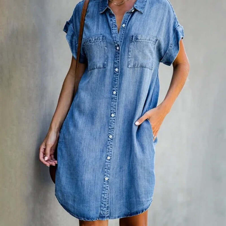 MIRA | ELEGANT DENIM A-LINE DRESS