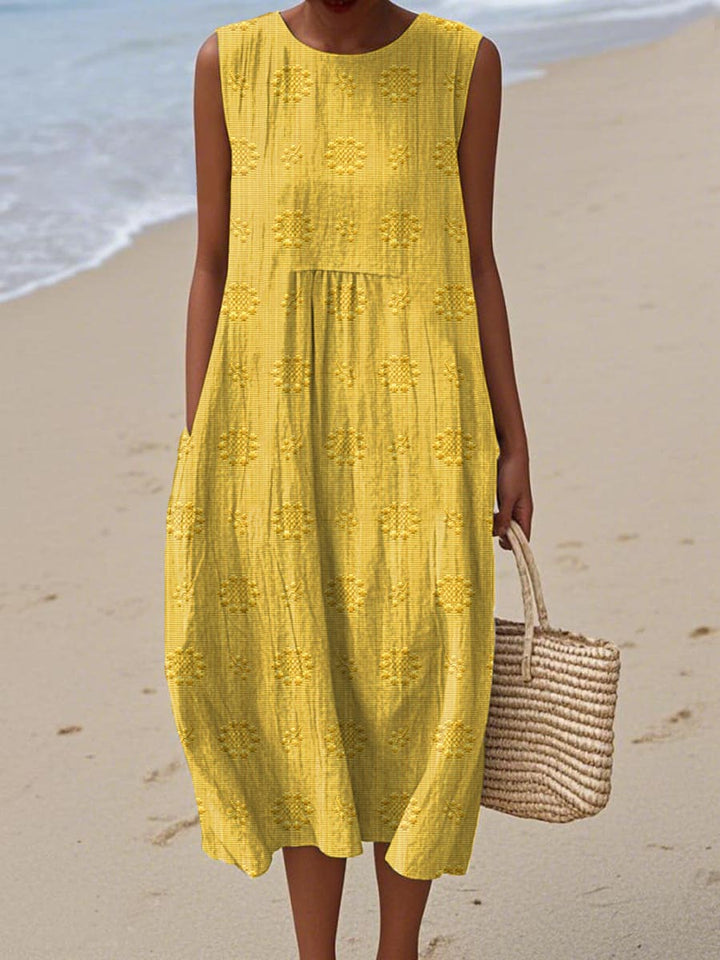 ALESSANA | ELEGANT SLEEVELESS TUMMY-COVERAGE DRESS