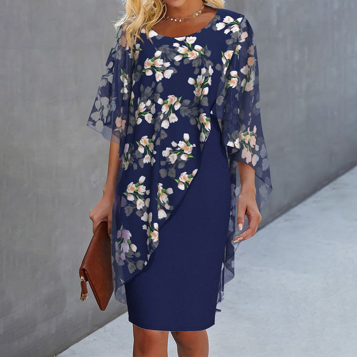 GRACE | ELEGANT FLORAL TUMMY-COVERAGE DRESS