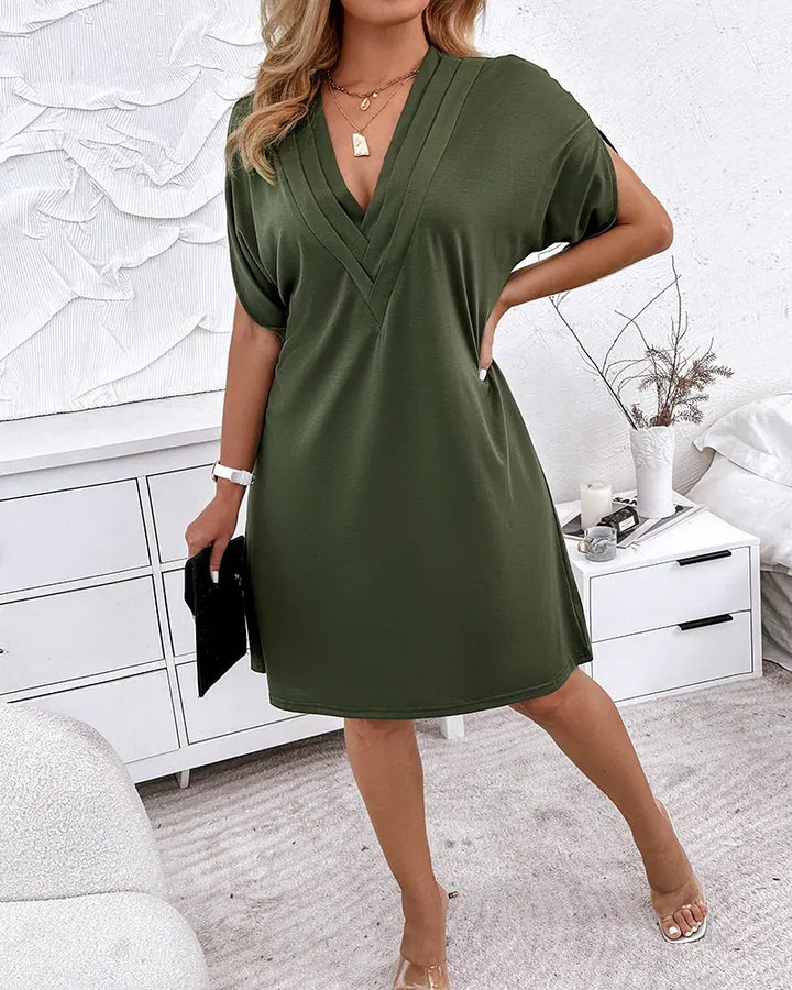 VIVIAN | ELEGANT RUFFLED TUMMY-COVERAGE DRESS