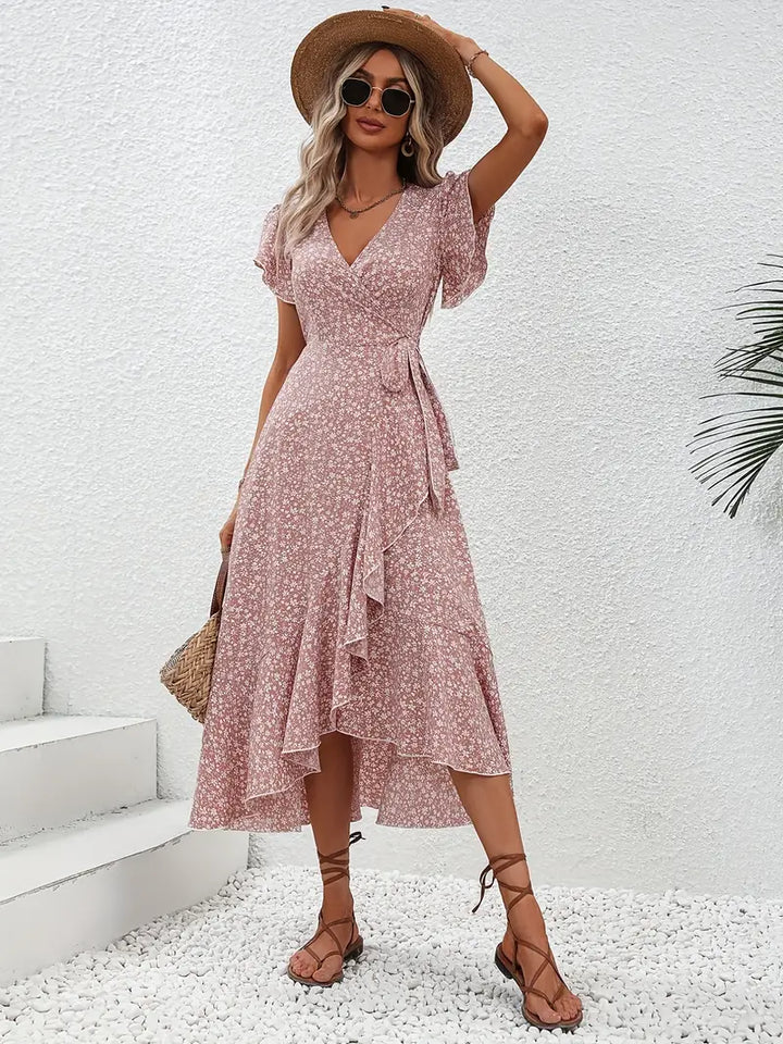 EILEEN | ELEGANT WRAP TUMMY-COVERAGE DRESS