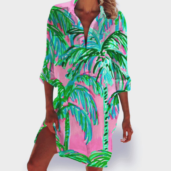 GRACE | ELEGANT VIBRANT TUMMY-COVERAGE DRAPED DRESS