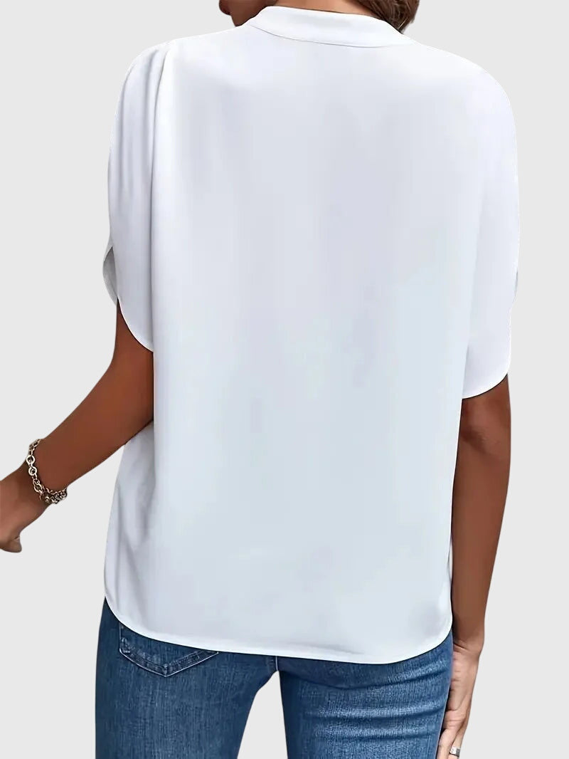 BEATRIX | LUXURY V-NECK SHIRT WITH SOFT TEXTURES