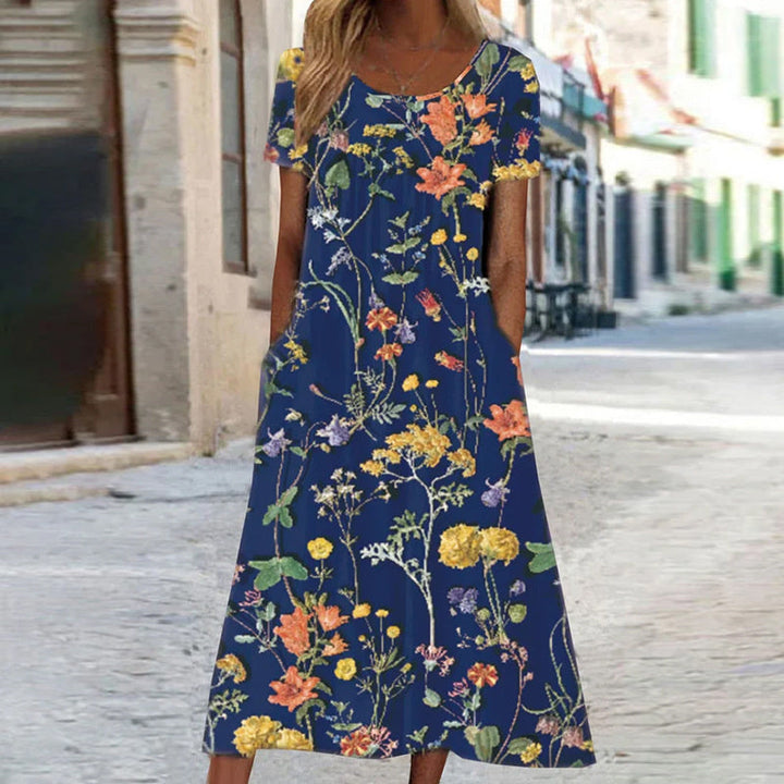 SAM | ELEGANT BOHO TUMMY-COVERAGE MIDI DRESS