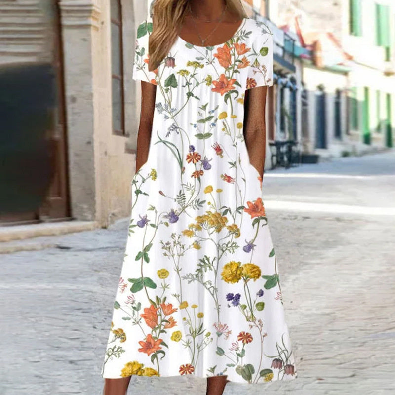 SAM | ELEGANT BOHO TUMMY-COVERAGE MIDI DRESS
