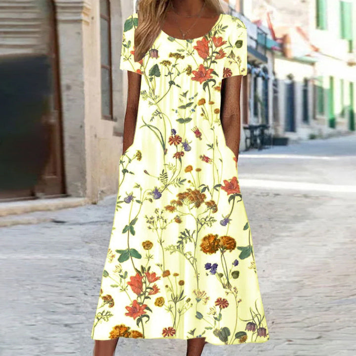 SAM | ELEGANT BOHO TUMMY-COVERAGE MIDI DRESS