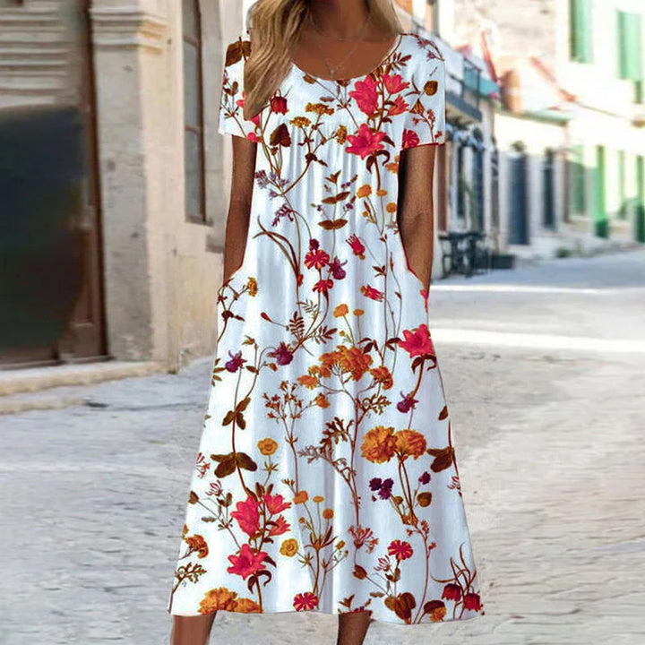 SAM | ELEGANT BOHO TUMMY-COVERAGE MIDI DRESS