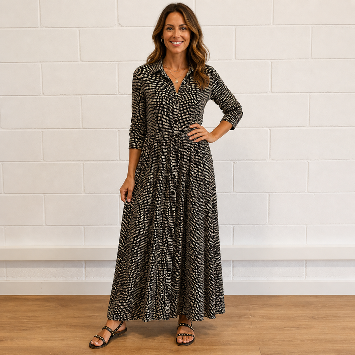 MOLLY | FLOWING V-NECK TUMMY-COVERAGE MAXI DRESS