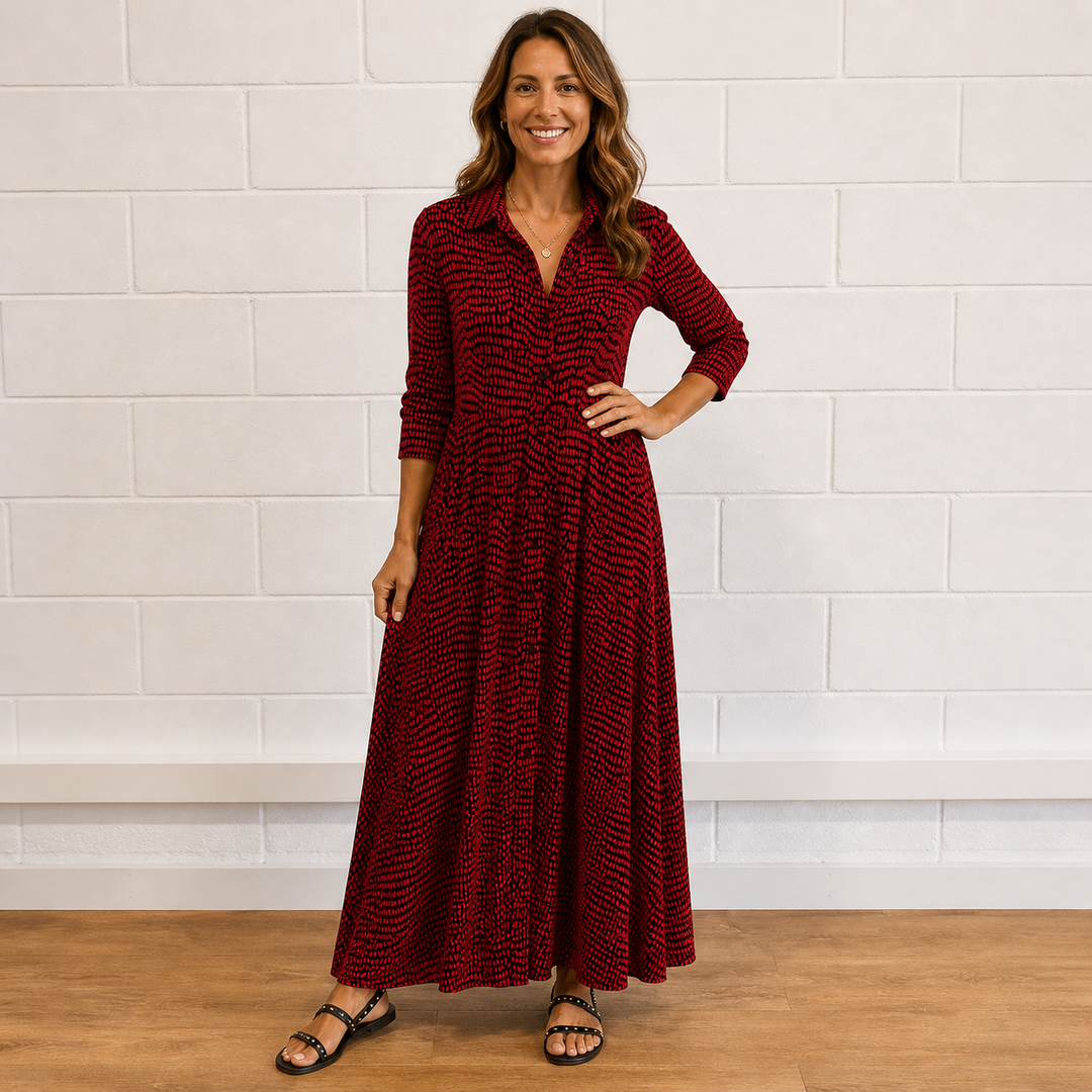 MOLLY | FLOWING V-NECK TUMMY-COVERAGE MAXI DRESS