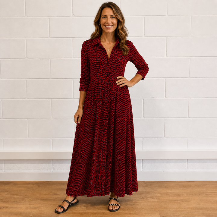 MOLLY | FLOWING V-NECK TUMMY-COVERAGE MAXI DRESS