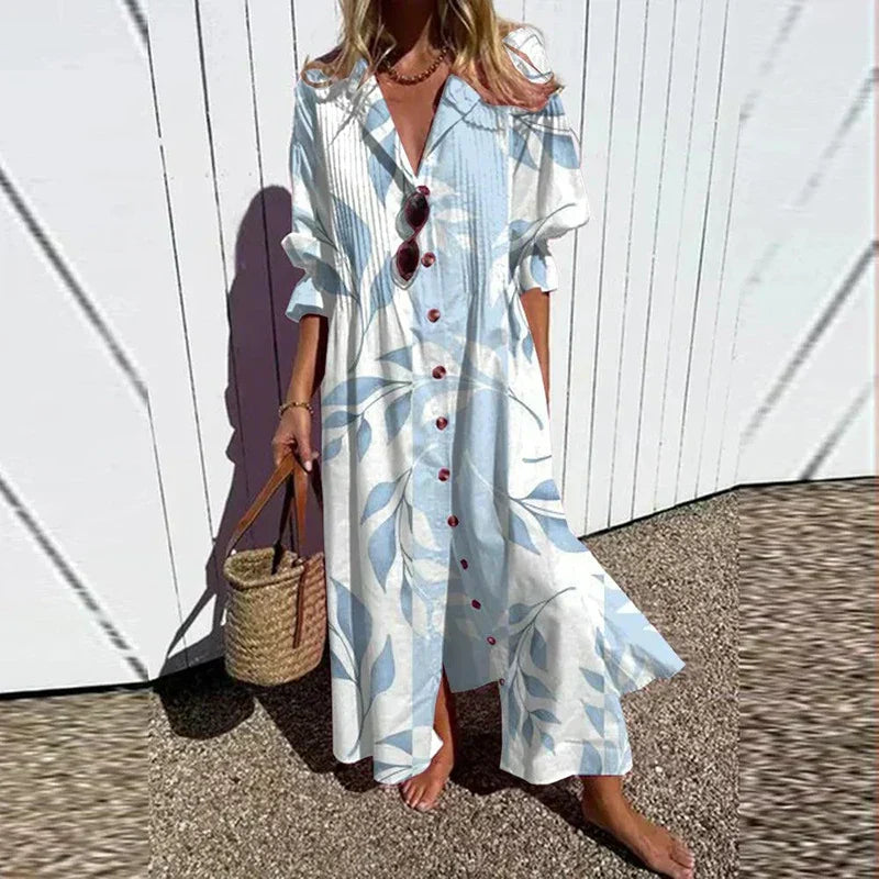 EVIE | ELEGANT FLORAL TUMMY-COVERAGE MAXI DRESS