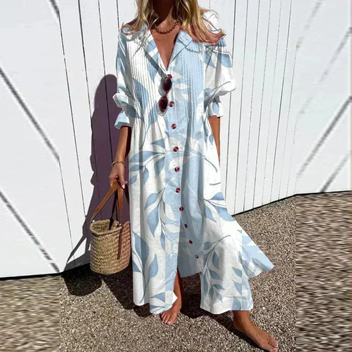 EVIE | ELEGANT FLORAL TUMMY-COVERAGE MAXI DRESS