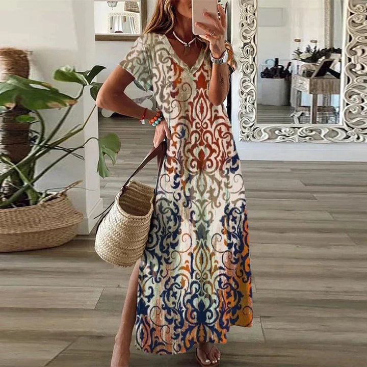 CLARISSE | ELEGANT BOHO TUMMY-COVERAGE MAXI DRESS