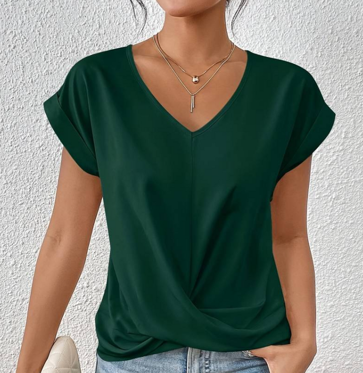 SOPHIA | ELEGANT V-NECK SHIRT WITH TUMMY COVERAGE