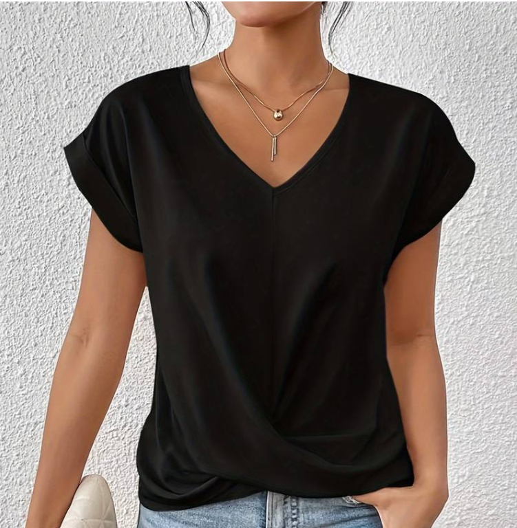 SOPHIA | ELEGANT V-NECK SHIRT WITH TUMMY COVERAGE