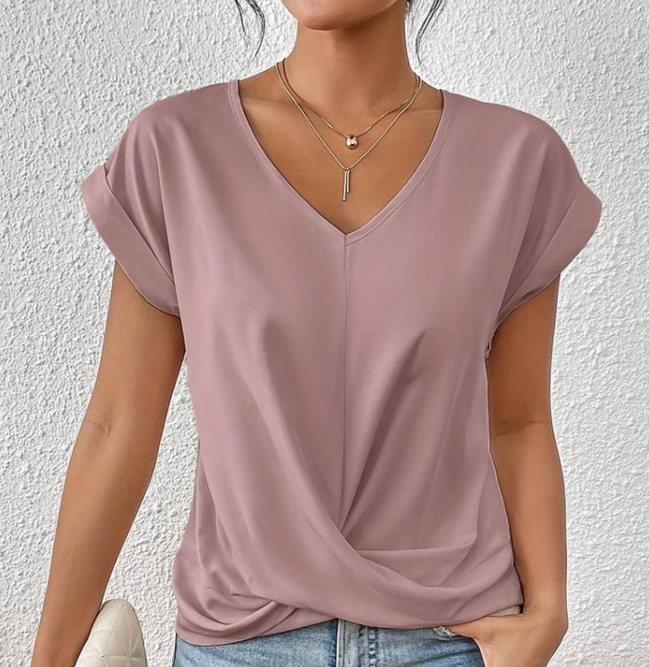 SOPHIA | ELEGANT V-NECK SHIRT WITH TUMMY COVERAGE
