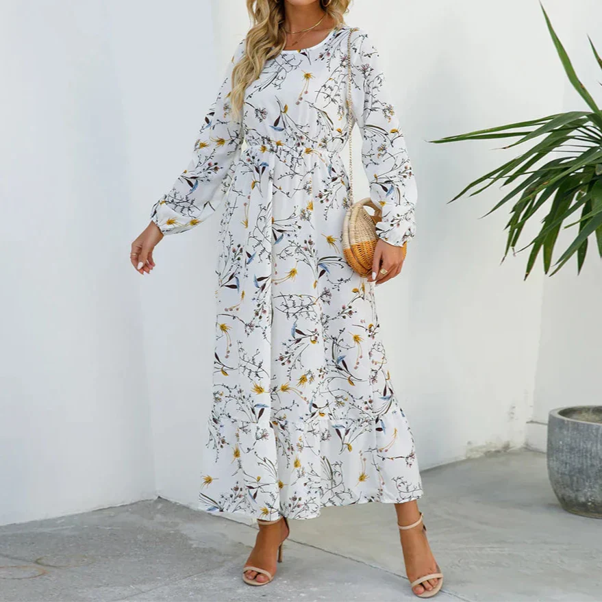 MYLA | FLORAL MAXI DRESS WITH TUMMY-COVERAGE ELEGANCE