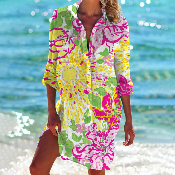 IDA | ELEGANT A-LINE TUMMY-COVERAGE SHIRT DRESS