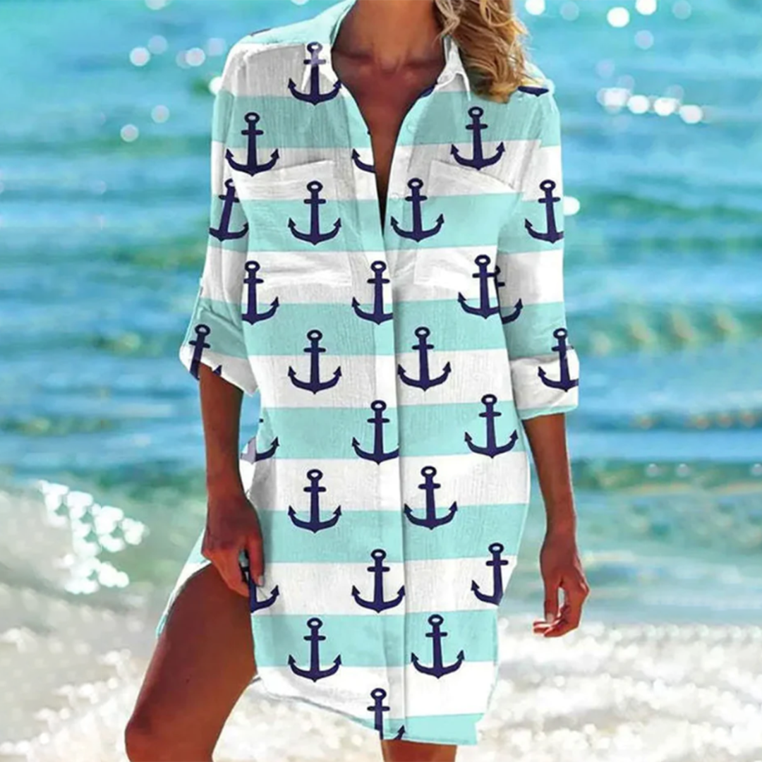 IDA | ELEGANT A-LINE TUMMY-COVERAGE SHIRT DRESS