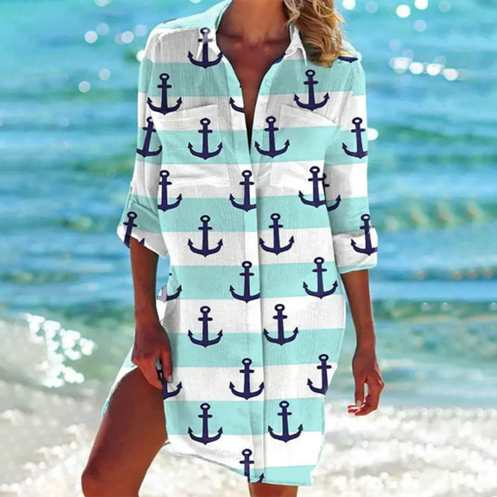 IDA | ELEGANT A-LINE TUMMY-COVERAGE SHIRT DRESS
