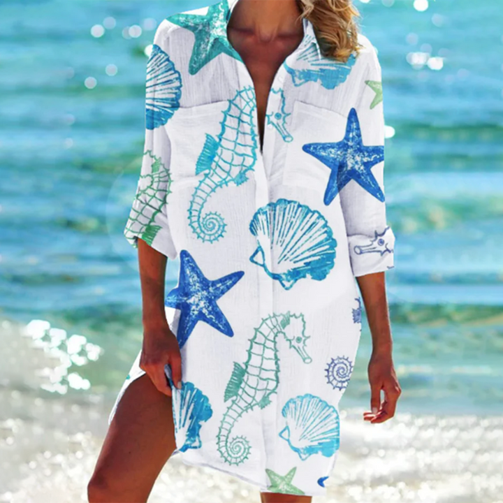 IDA | ELEGANT A-LINE TUMMY-COVERAGE SHIRT DRESS