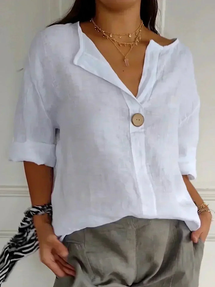 CLARA | ELEGANT V-NECK BLOUSE WITH FLATTERING FIT