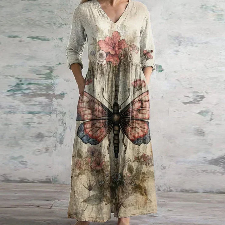 KRISTEN | ELEGANT RETRO TUMMY-COVERAGE MAXI DRESS