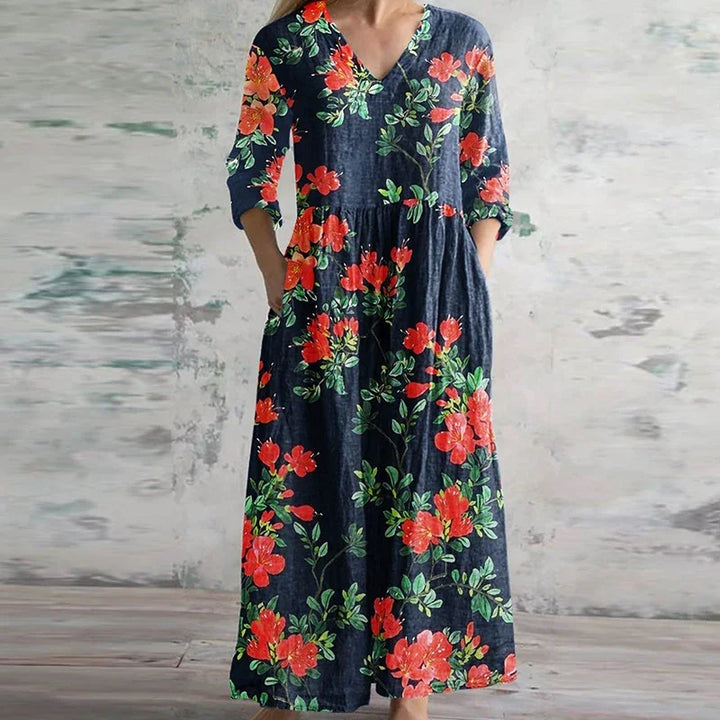KRISTEN | ELEGANT RETRO TUMMY-COVERAGE MAXI DRESS