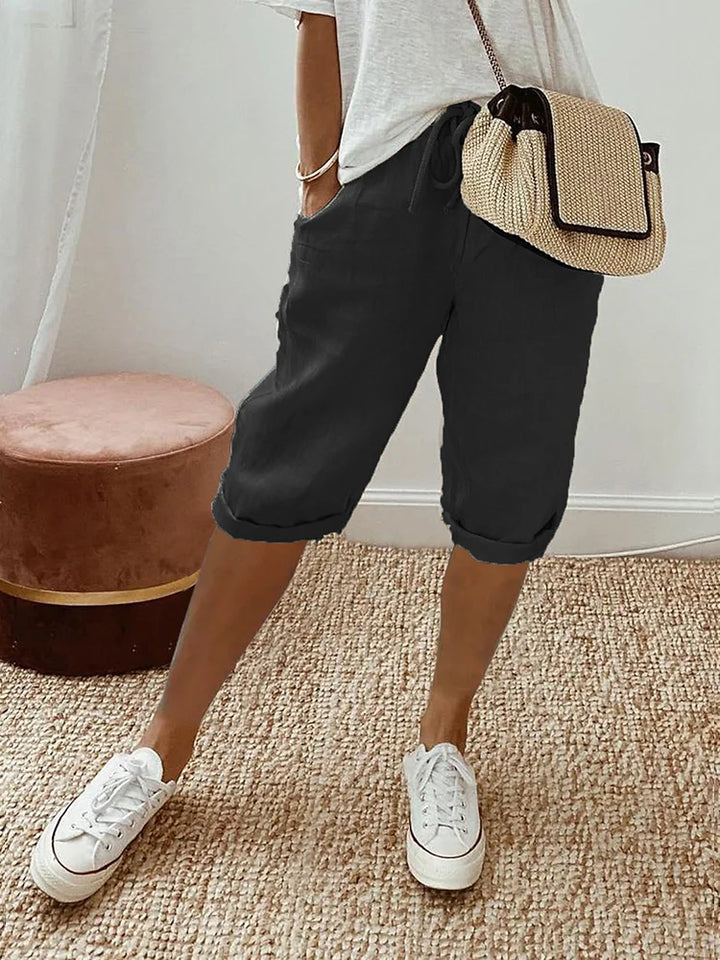 FRANCES | BREATHABLE COTTON-LINEN COMFORT SHORTS