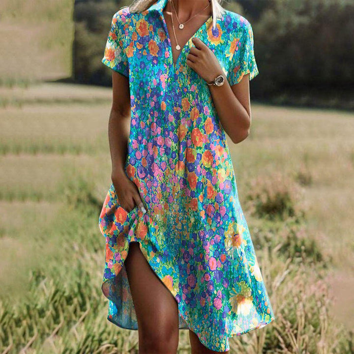 CHARLOTTE | ELEGANT V-NECK TUMMY-COVERAGE MIDI DRESS