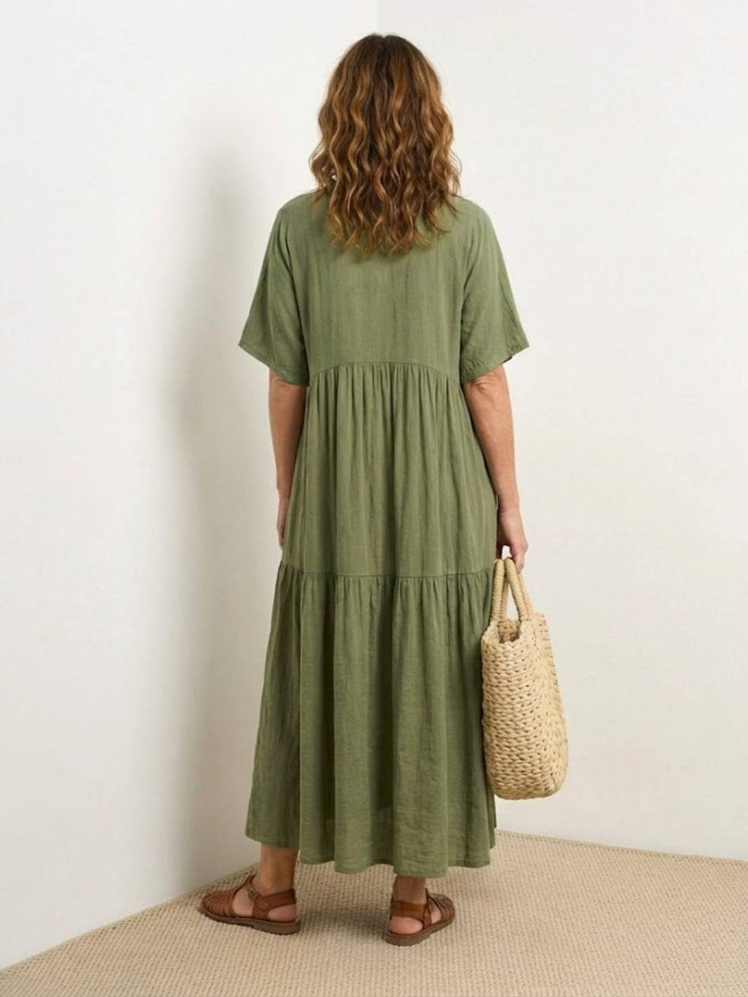 AMBER | ELEGANT TIERED TUMMY-COVERAGE MAXI DRESS