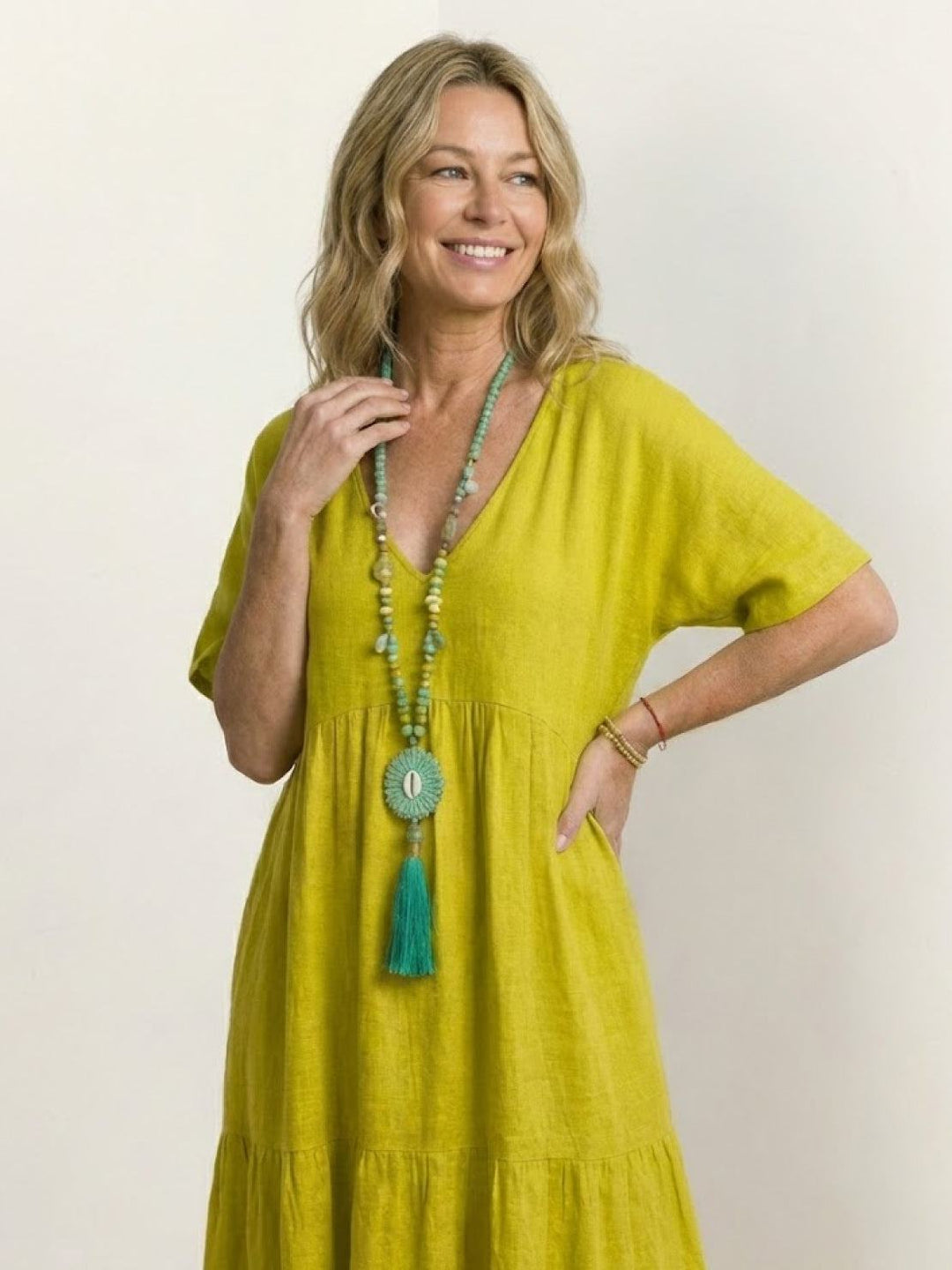 AMBER | ELEGANT TIERED TUMMY-COVERAGE MAXI DRESS