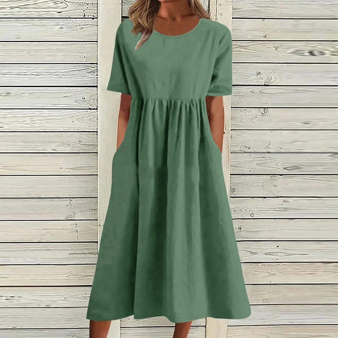 HEATHER | ELEGANT VINTAGE TUMMY-COVERAGE DRESS