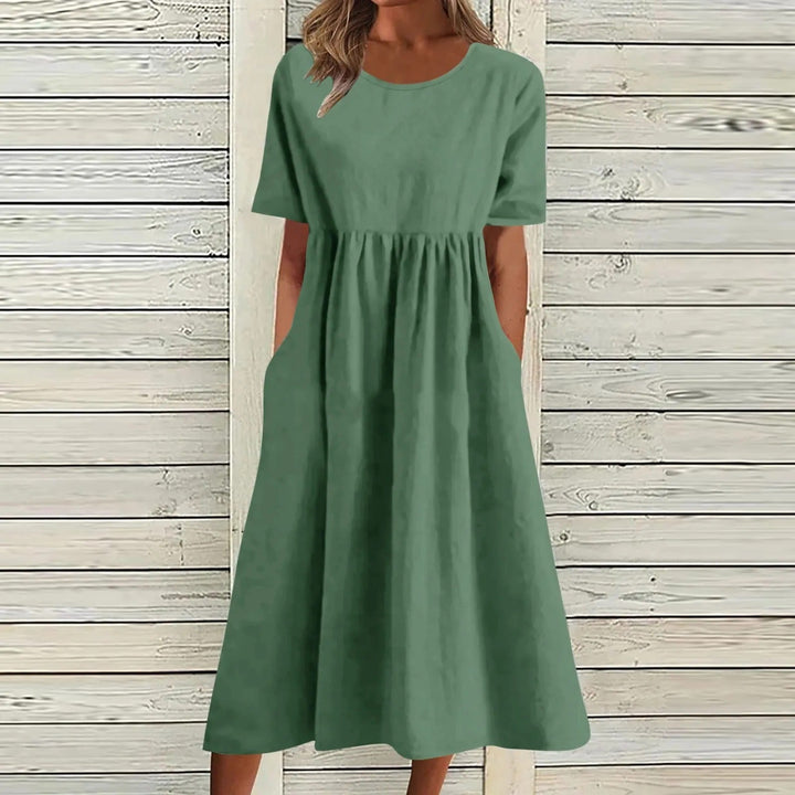 HEATHER | ELEGANT VINTAGE TUMMY-COVERAGE DRESS